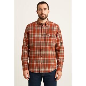 Levi’s Men’s XL Red Plaid Flannel Button Down Long Sleeve Shirt Cotton